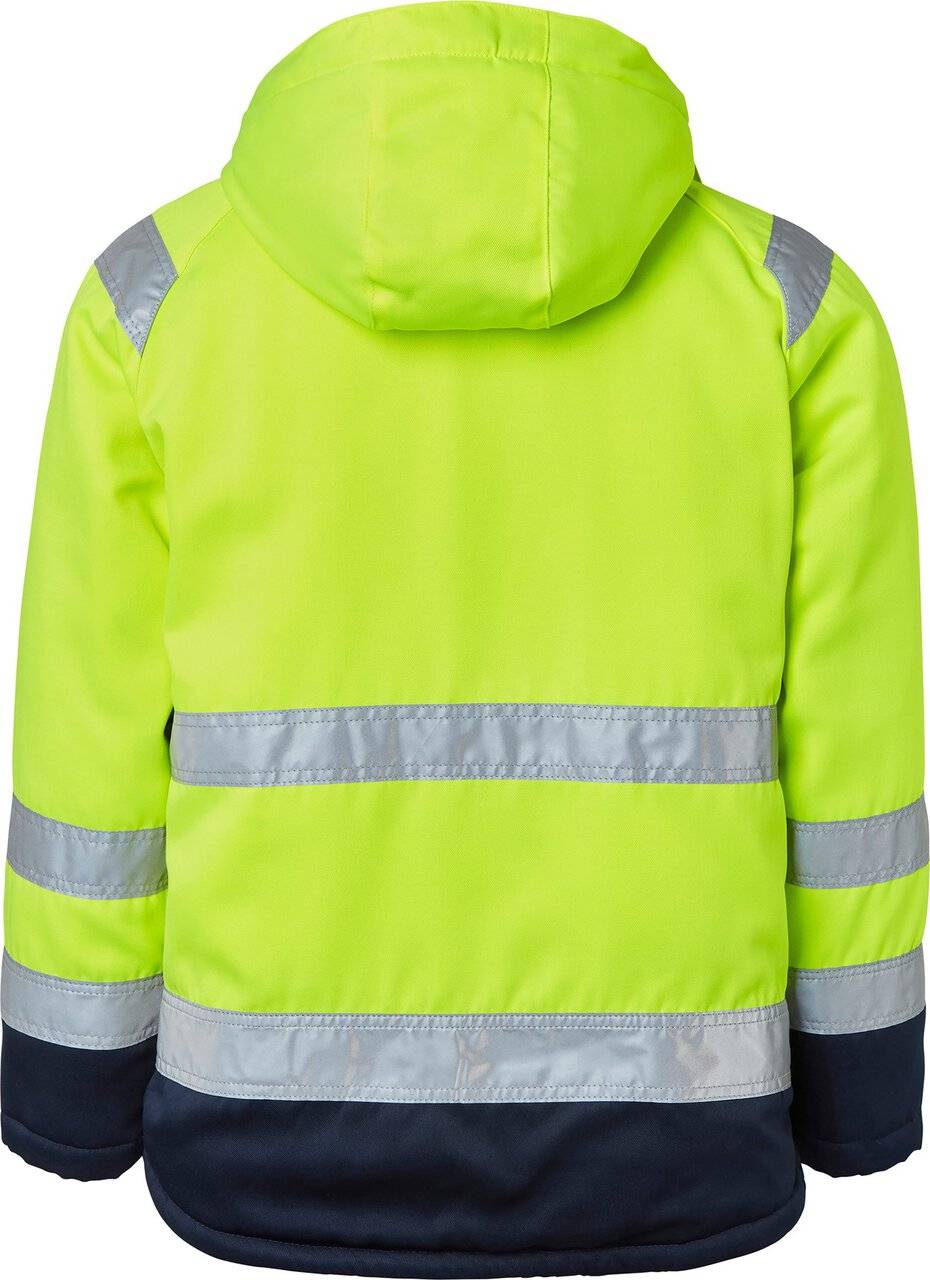 131 Winterjacke, Unisex, Fluoreszierendes gelb/navy blau, L