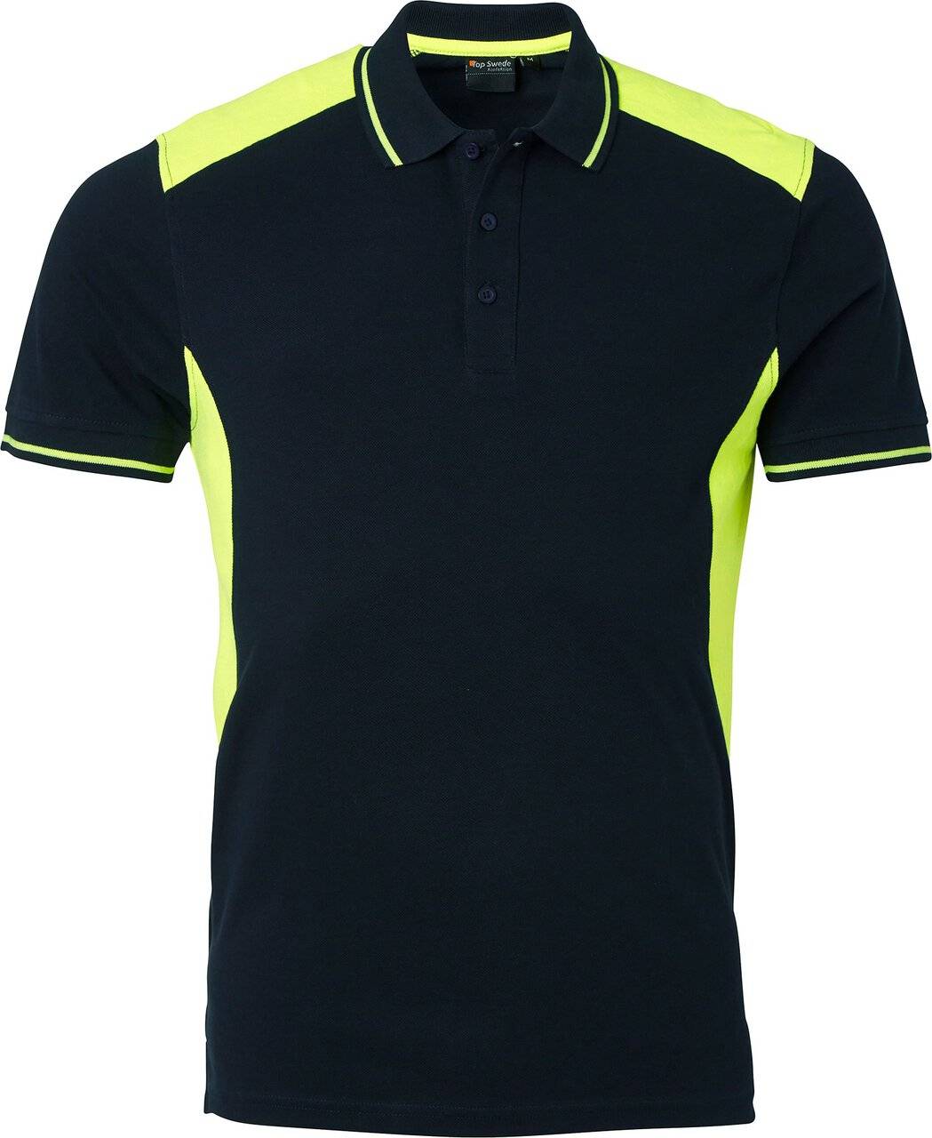 213 Poloshirt, Herren, navy blau/Fluoreszierendes gelb, S