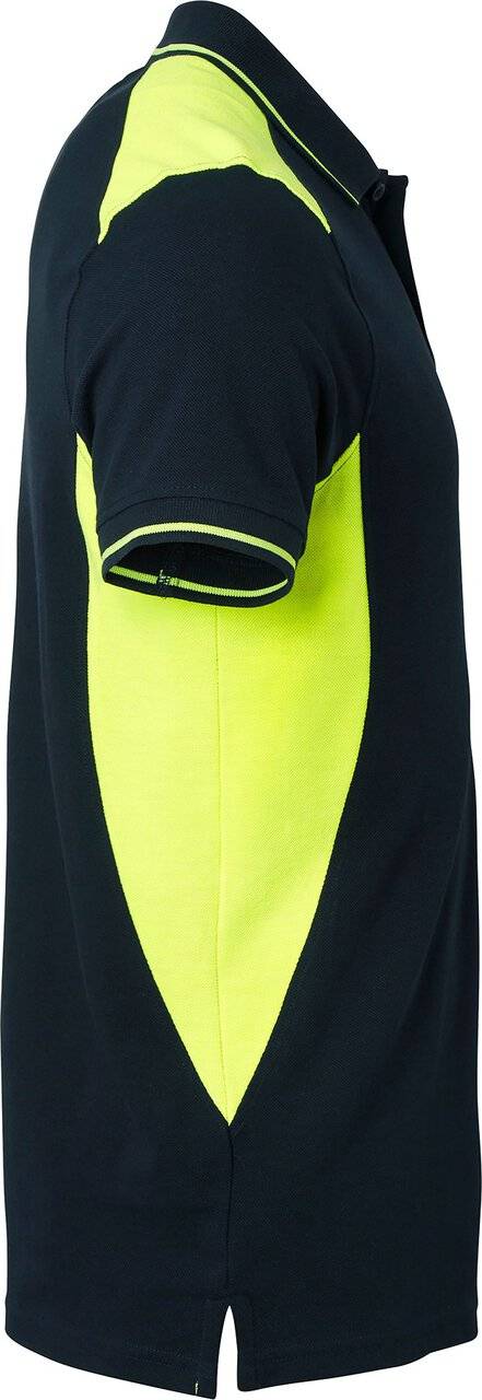 213 Poloshirt, Herren, navy blau/Fluoreszierendes gelb, S