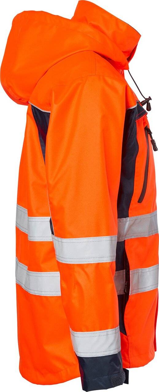 5217 Shelljacke, Unisex, Fluoreszierendes orange/navy blau, 4XL