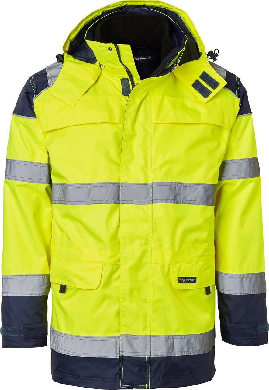 126 3-in-1 Parka, Unisex, Fluoreszierendes gelb/navy blau, XS