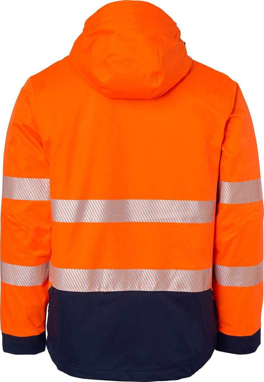 127 3-in-1 Jacke, Unisex, Fluoreszierendes orange/navy blau, XS