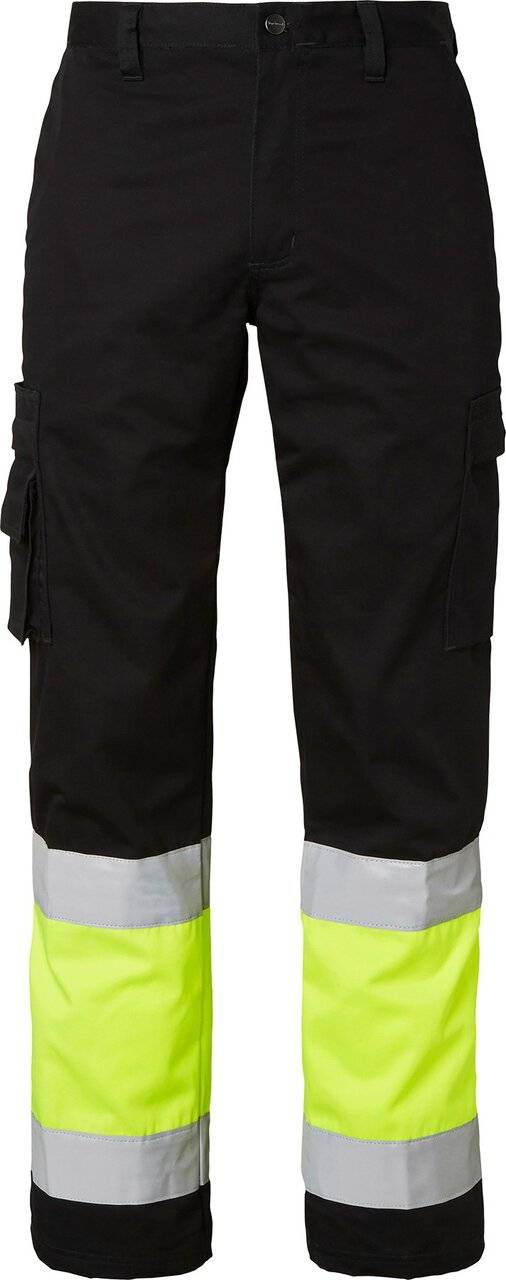 2070 Arbeitshose, Unisex, schwarz/Fluoreszierendes gelb, 46