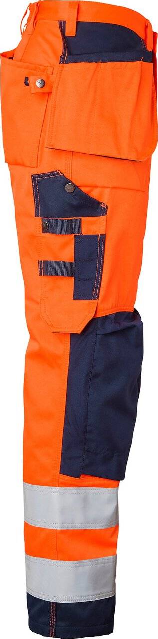2516 Lange Handwerker Hose, Unisex, Fluoreszierendes orange/navy blau, 56
