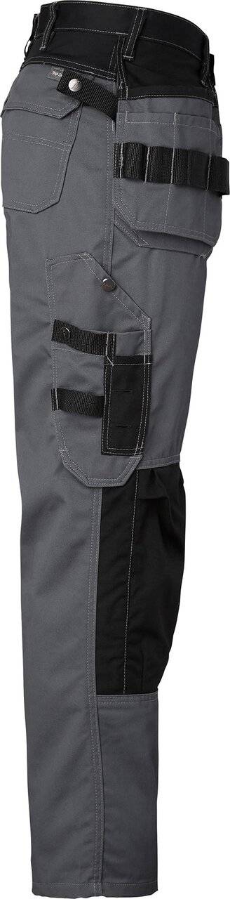 193 Lange Handwerker Hose, Unisex, grau/schwarz, 56