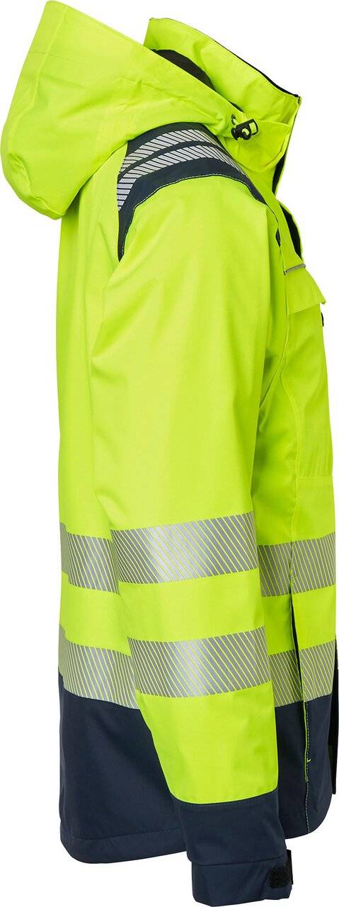 130 Shell-Jacke, Unisex, Fluoreszierendes gelb/navy blau, S