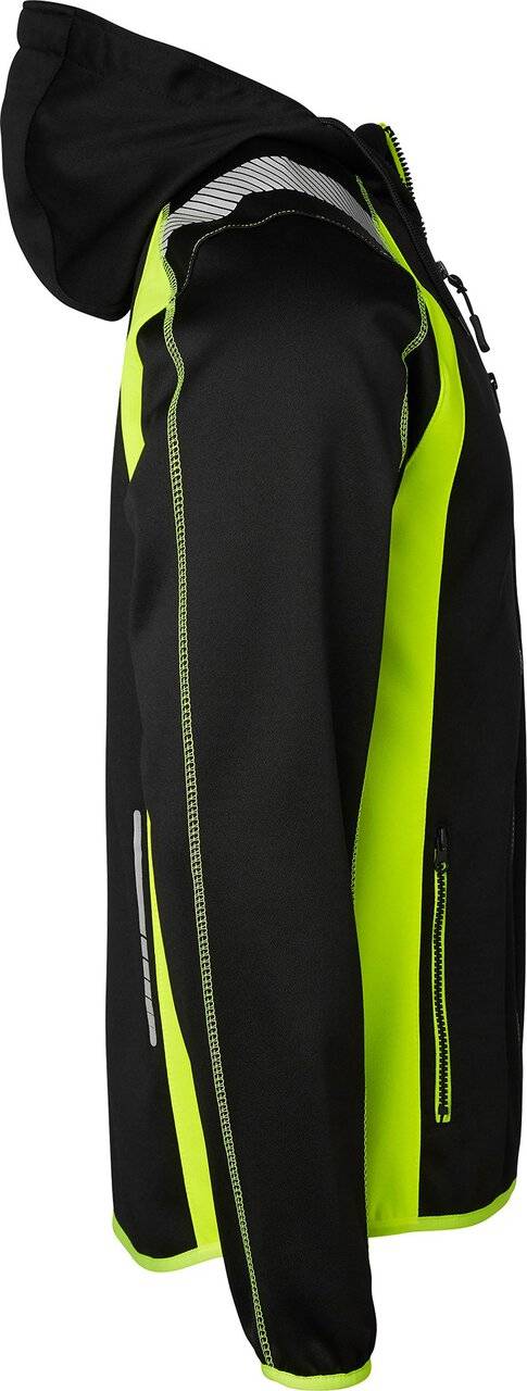 276 Full-Zip Sweatshirt, Unisex, schwarz/Fluoreszierendes gelb, XS