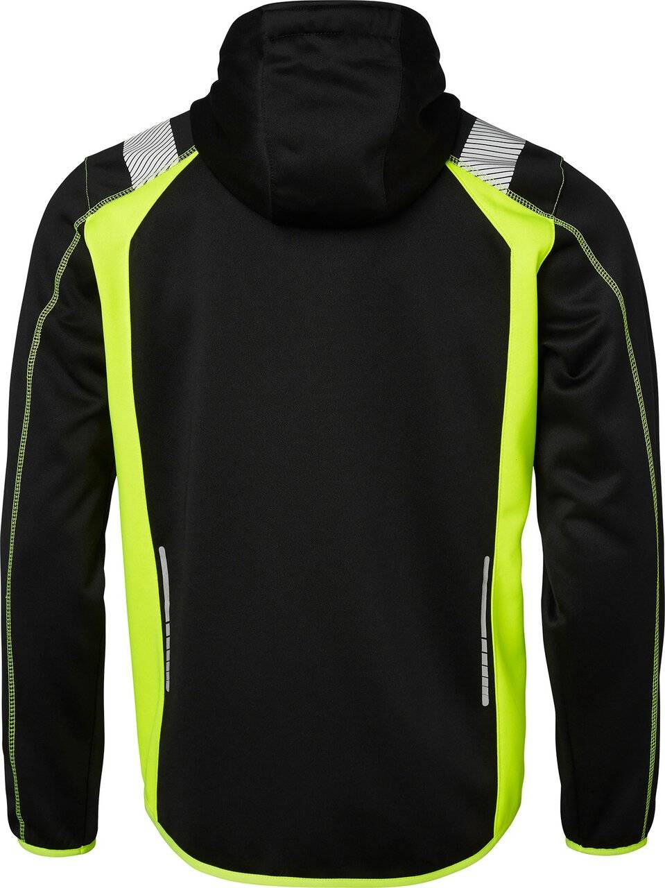 276 Full-Zip Sweatshirt, Unisex, schwarz/Fluoreszierendes gelb, XS