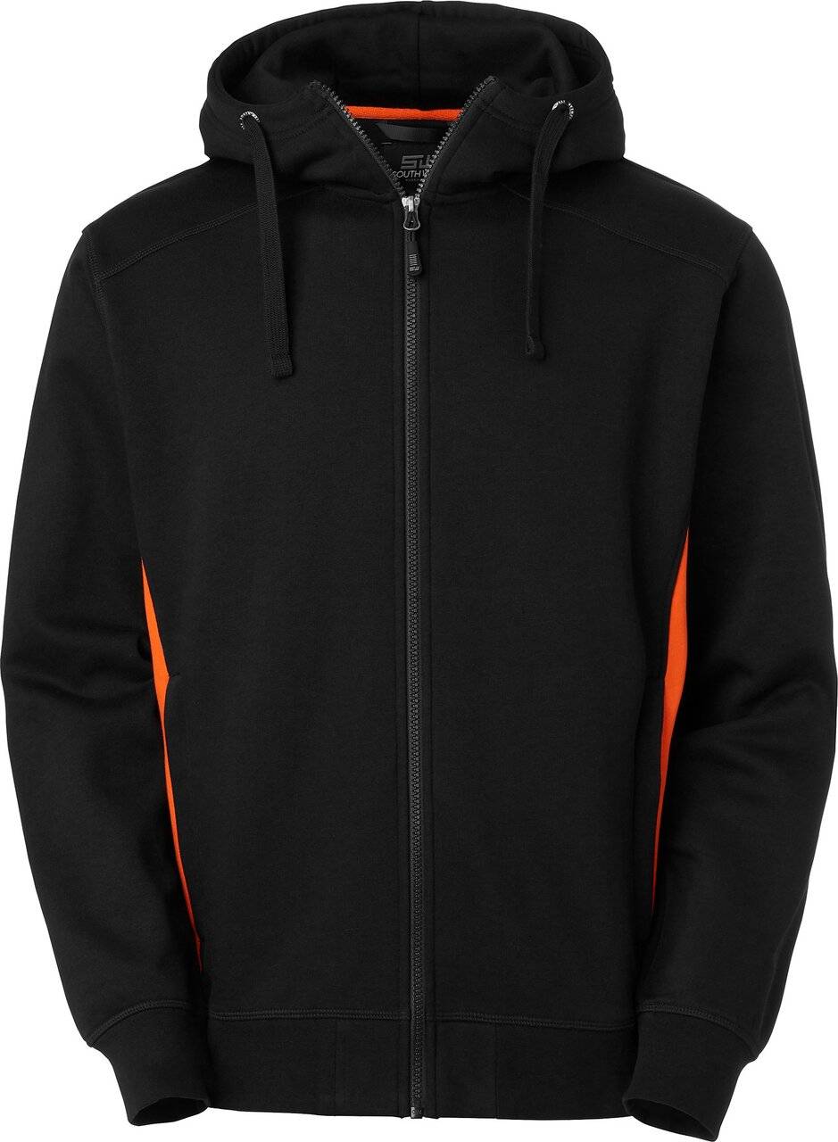 Franklin Full-Zip Sweatshirt, Herren, schwarz/orange, 4XL