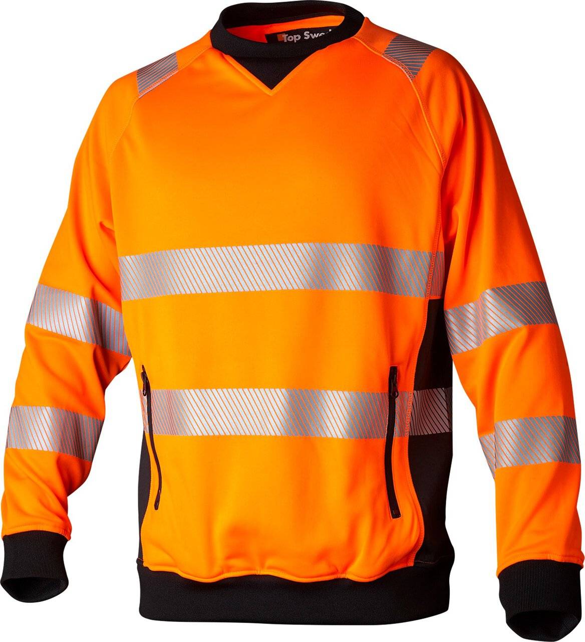 132 Sweatshirt, Unisex, Fluoreszierendes orange/schwarz, 3XL