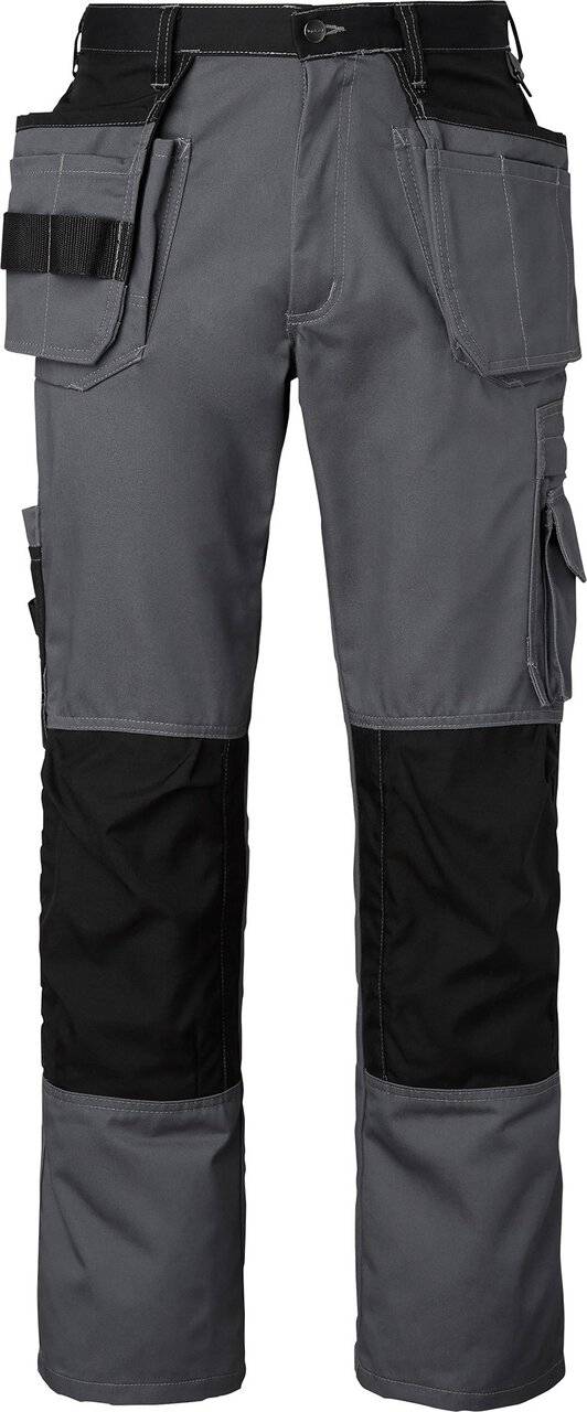 193 Lange Handwerker Hose, Unisex, grau/schwarz, 62