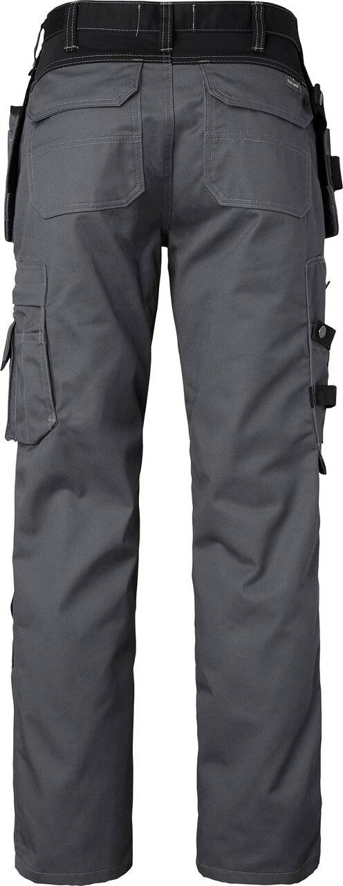 193 Lange Handwerker Hose, Unisex, grau/schwarz, 98