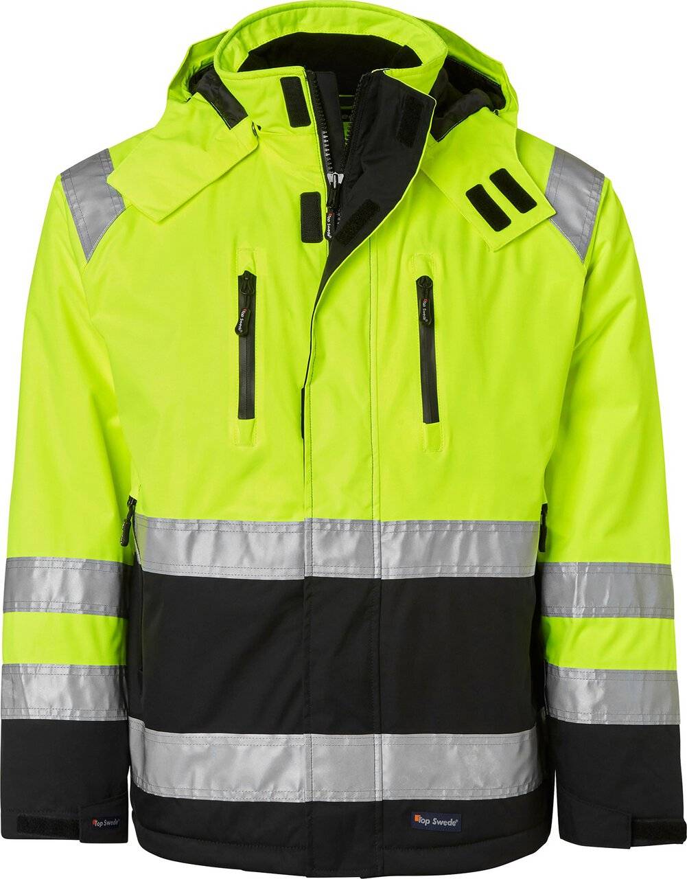 122 Winterjacke, Unisex, Fluoreszierendes gelb/schwarz, 5XL