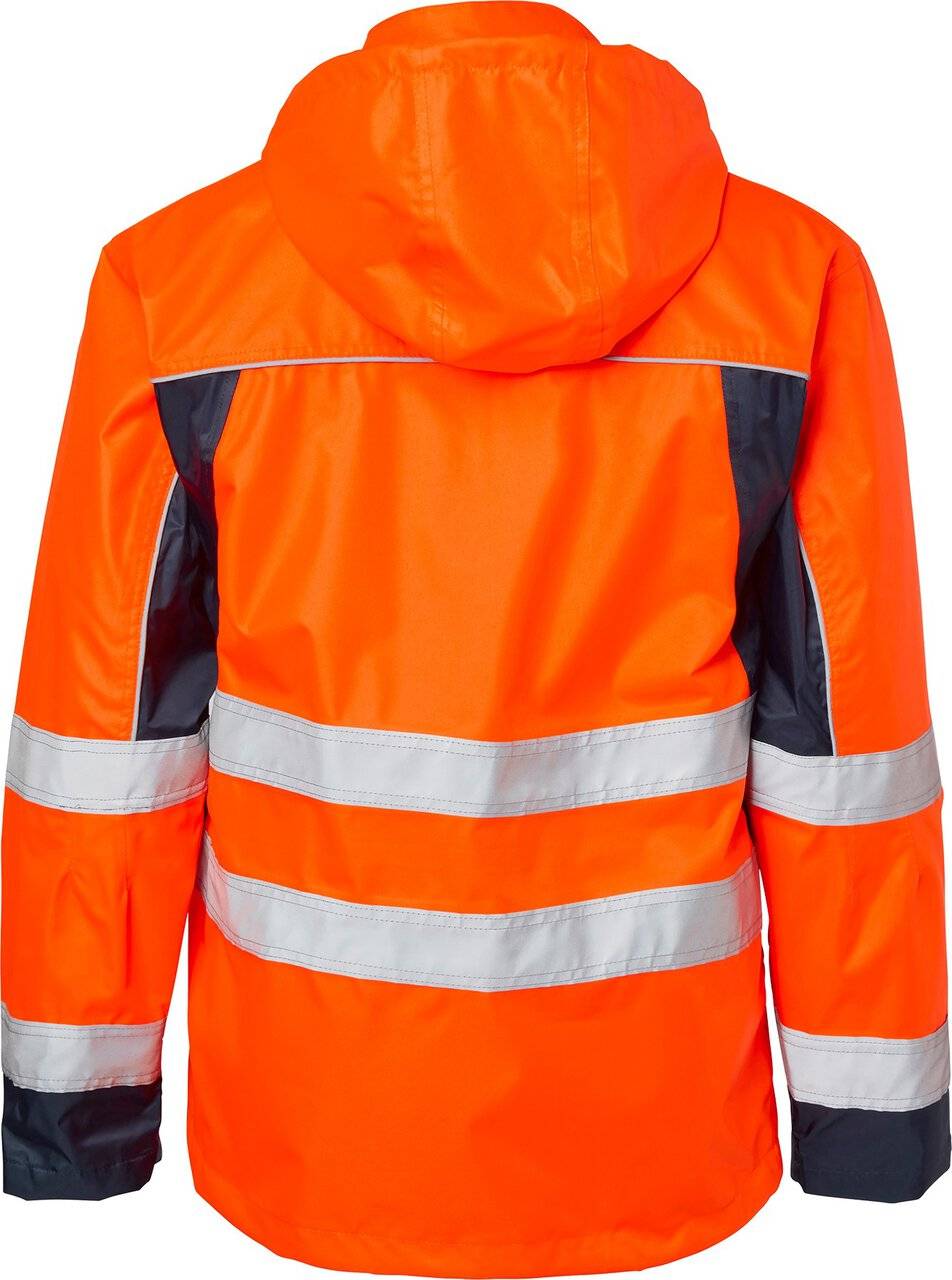 5217 Shelljacke, Unisex, Fluoreszierendes orange/navy blau, XL