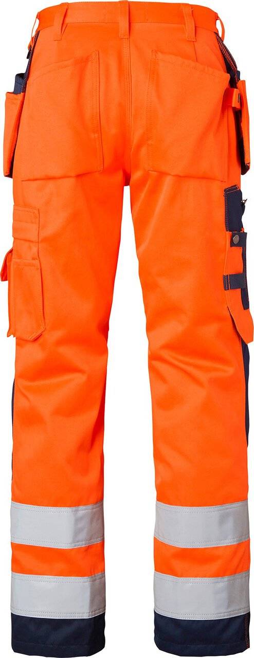 2516 Lange Handwerker Hose, Unisex, Fluoreszierendes orange/navy blau, 102