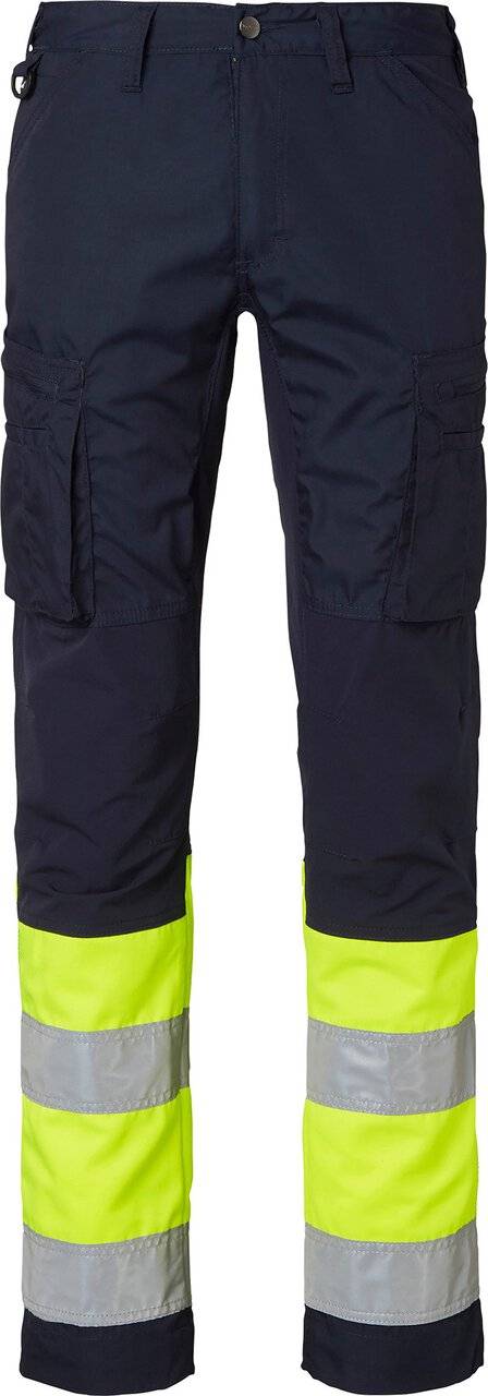 220 Arbeitshose, Unisex, navy blau/Fluoreszierendes gelb, 22