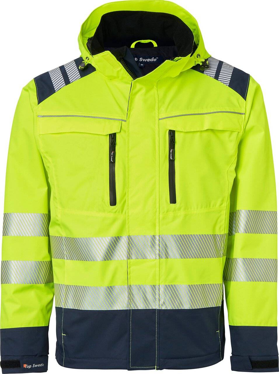 130 Shell-Jacke, Unisex, Fluoreszierendes gelb/navy blau, XS