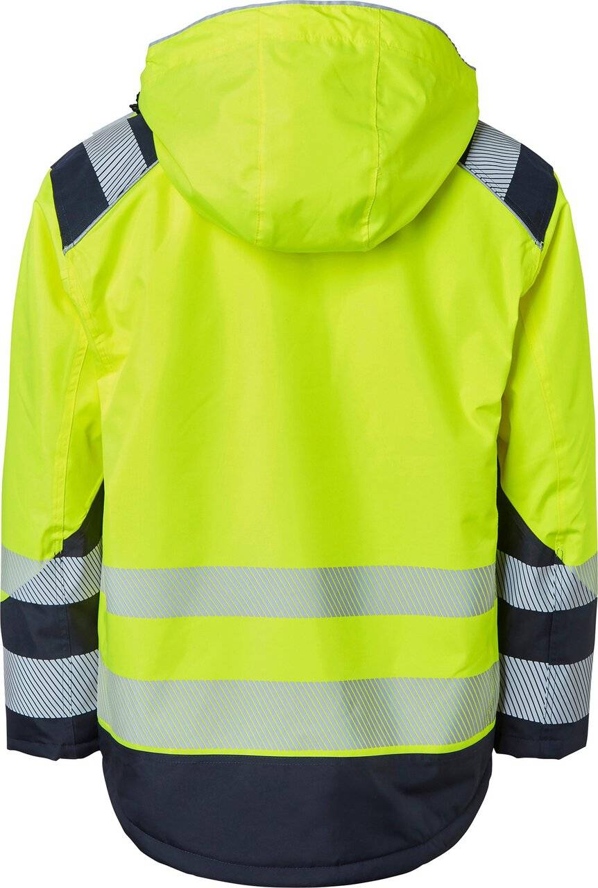 120 Winterjacke, Unisex, Fluoreszierendes gelb/navy blau, M