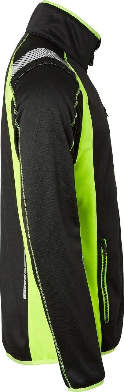 275 Full-Zip Sweatshirt, Unisex, schwarz/Fluoreszierendes gelb, 3XL