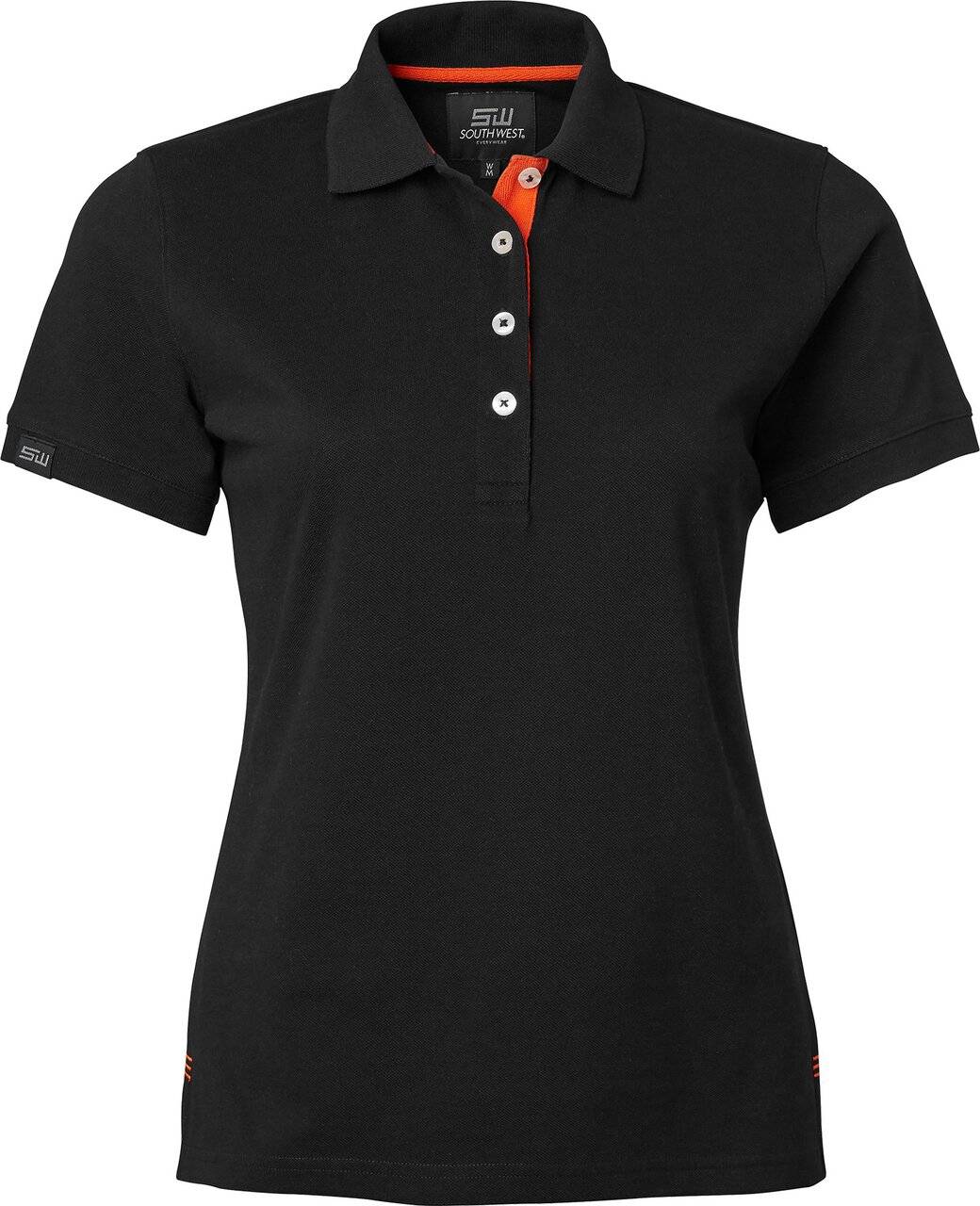 Wera Poloshirt, Damen, schwarz/orange, S