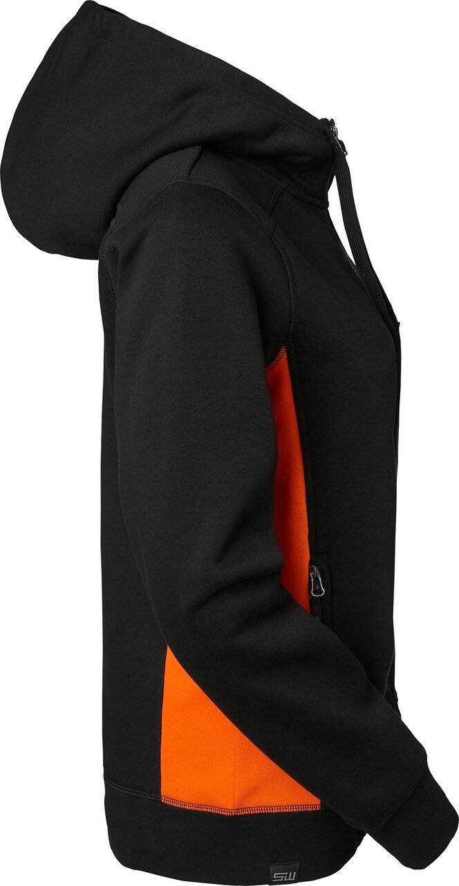 Ava Full-Zip Sweatshirt, Damen, schwarz/orange, XL