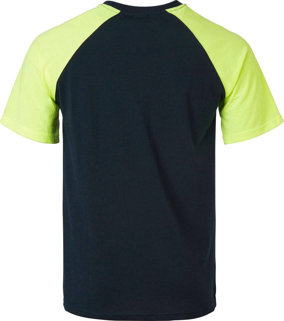 225 T-shirt, Unisex, navy blau/Fluoreszierendes gelb, S