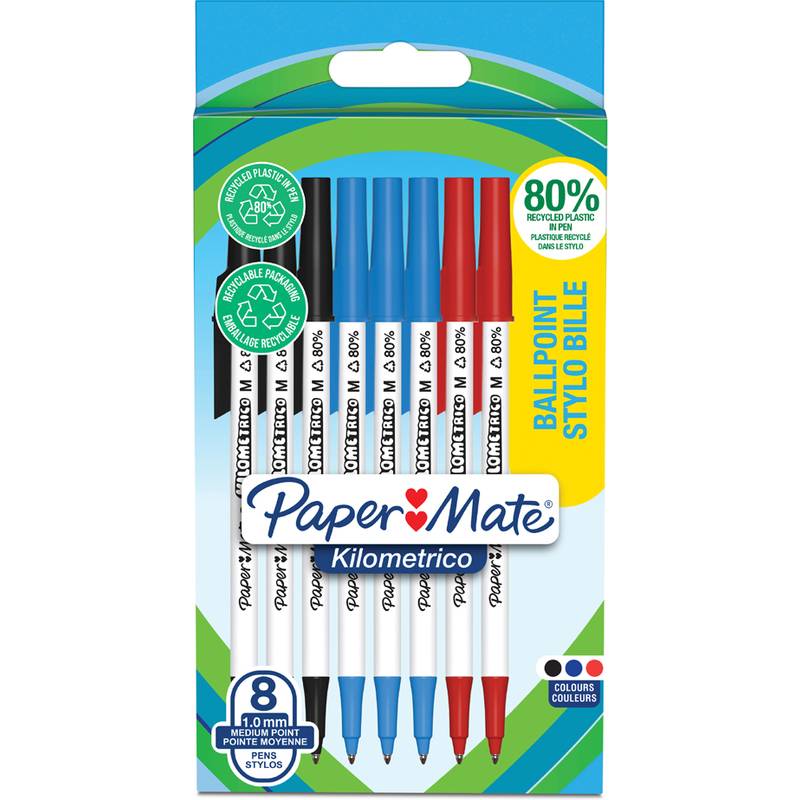 PAPER MATE Kugelschreiber Kilometrico Reycled M Sortiert
