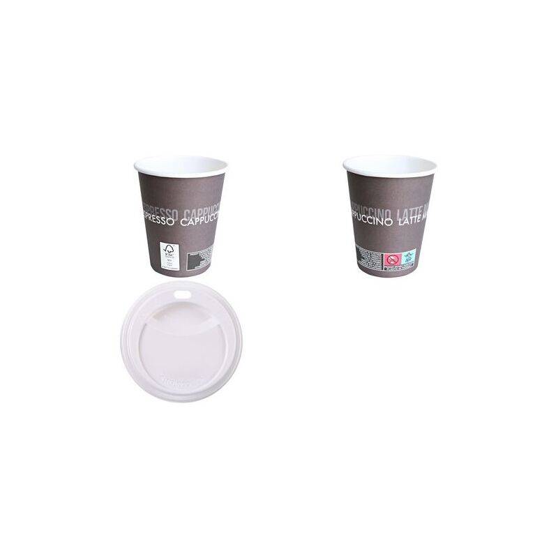 HYGOSTAR Hartpapier-Kaffeebecher To Go, 300 ml, braun/weiß