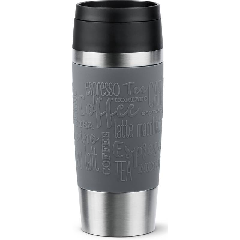 EMSA Travel Mug Classic , Grau, Edelstahl, Silikon, Edelstahl, Polypropylen (PP), 36 ml, 8,3 cm, 200 mm