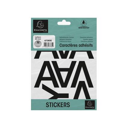 EXACOMPTA Selbstklebebuchstaben A-Z, 60 mm, schwarz (8702969)