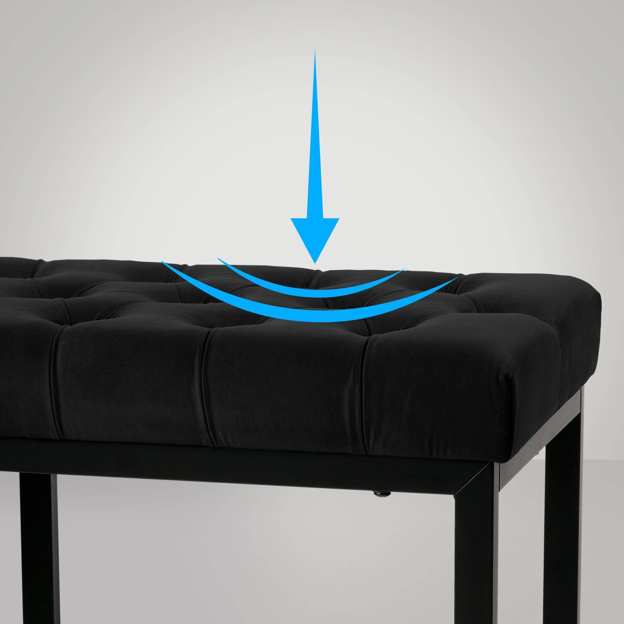 Sitzbank Polson Samt Schwarz 150 cm schwarz