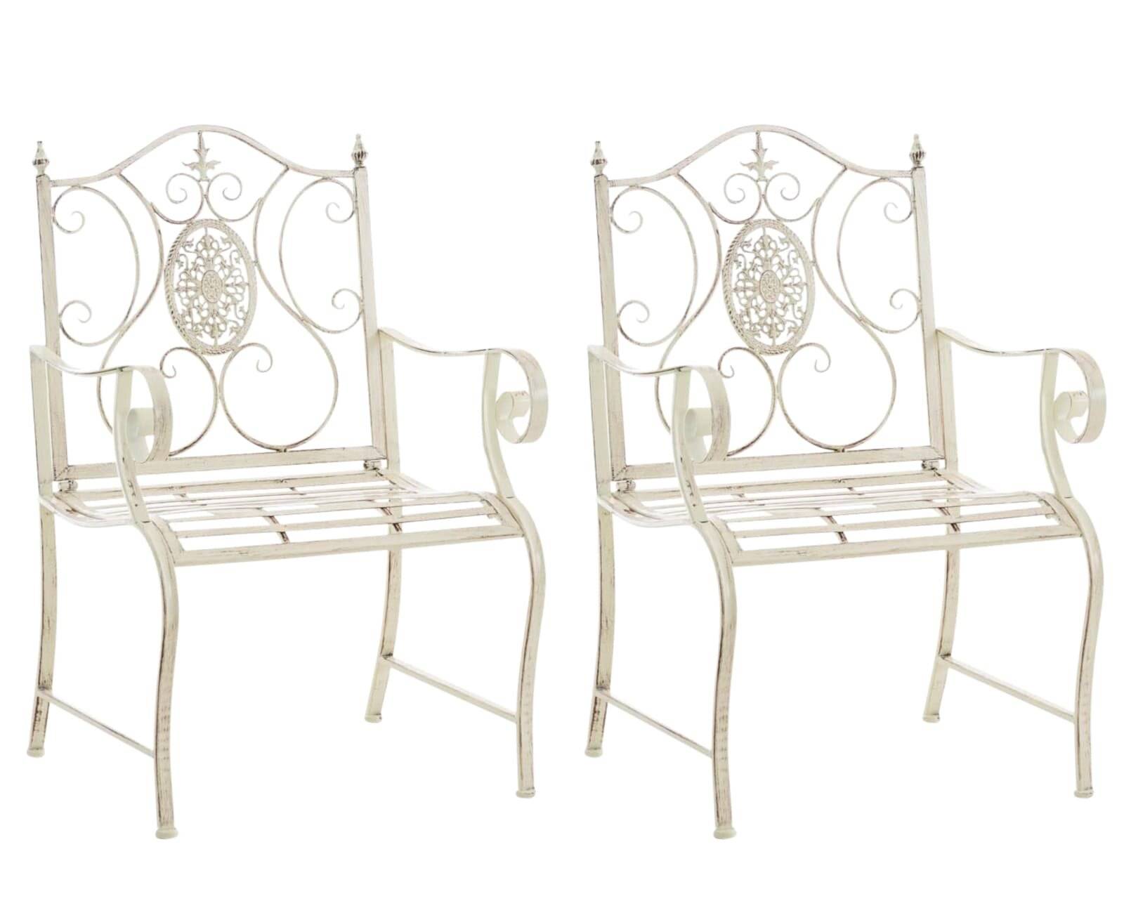 2er Set Gartenstühle Punjab antik-creme