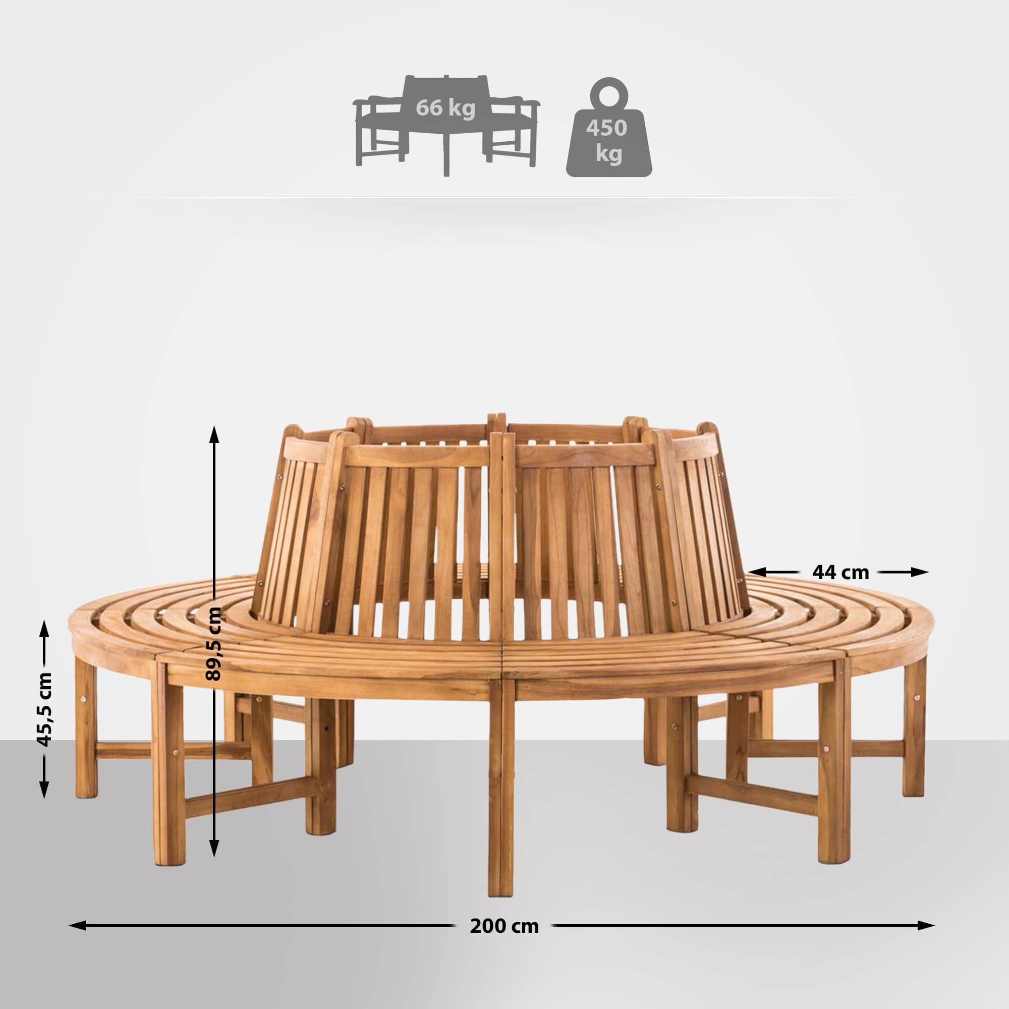 Baumbank Novum rund 200 cm teak