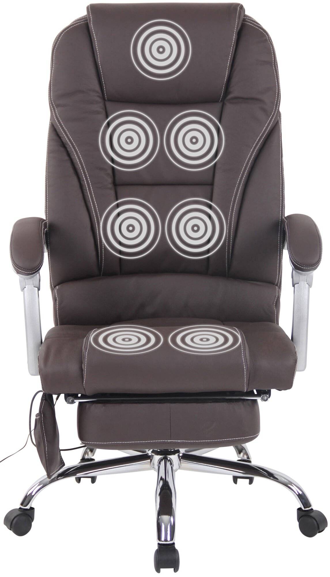 Bürostuhl Pacific Echtleder mit Massagefunktion braun