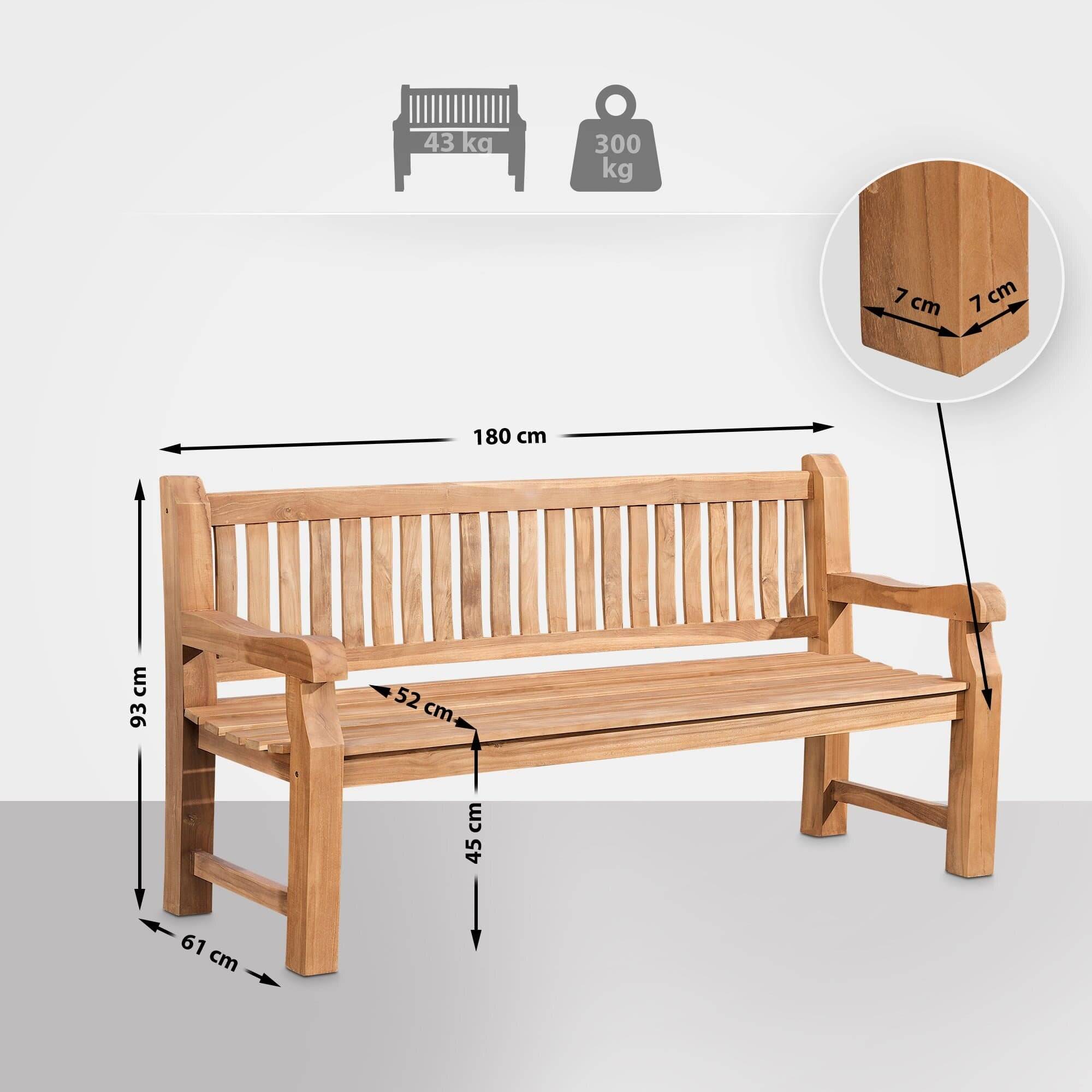 Teakbank Jackson V2 180 cm teak