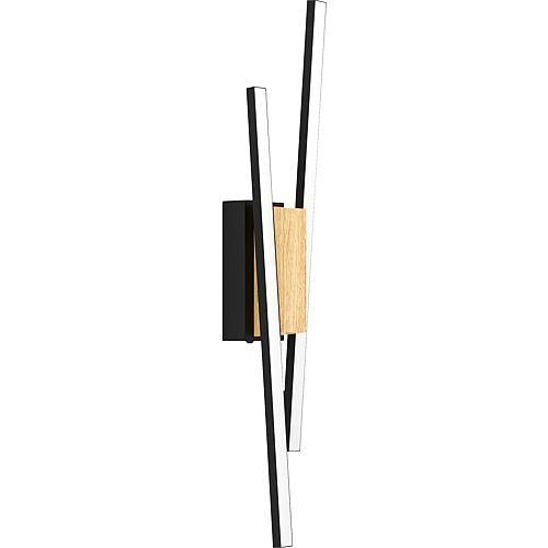 LED-Wandleuchte schwarz/Holz braun 12,6W 3000K