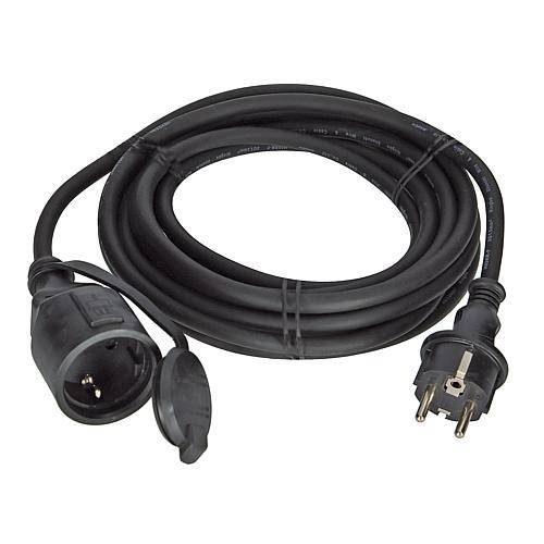 Gummi-Verlängerung H05RR-F 3G1,5 schwarz 5m