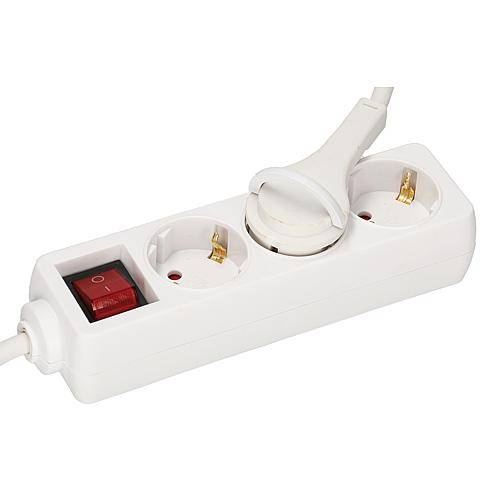 3-fach Steckdo.m.Schalter u.Flachstecker weiß 3m EAN 4027236046448