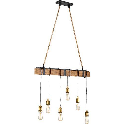 Holzpendelleuchte 6flg HL 6-1651/6 Vintage