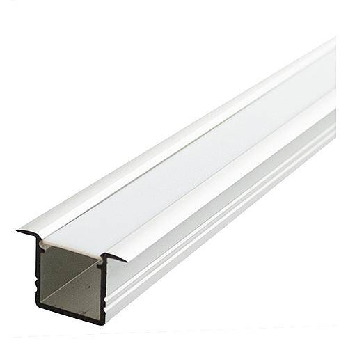 EGB Alu-Einbauprofil-Set B18,8/12xH12mm, L2000mm für Stripes max. B8mm, Slide/Click-Abdeckung opal