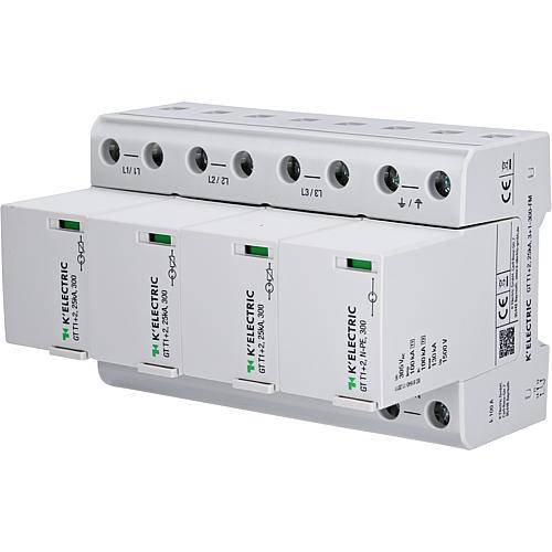Kombi-Ableiter Typ 1+2 f. 3ph.TT- und TN-S-Systeme GT T1+2, 25kA, 3+1-300-FM