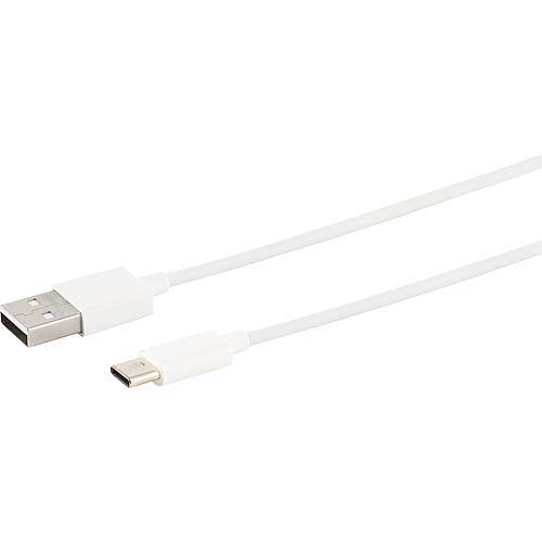 USB 2.0 Kabel, USB 2.0 A auf USB Typ C, weiß, 2m 14-13043
