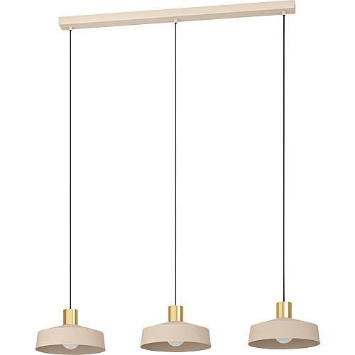 Pendelleuchte 'Valdiola' sandfarben/messing geb.