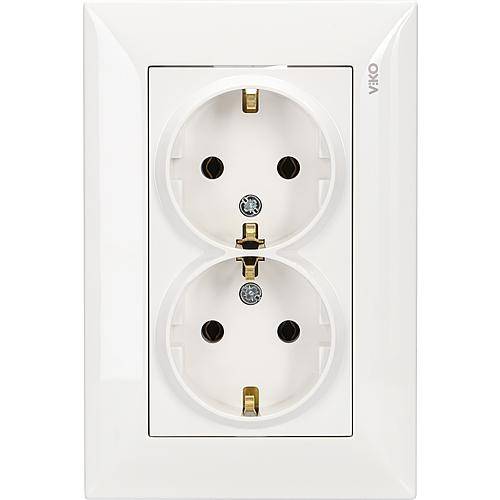 Meridian Doppelsteckdose mit Rahmen reinw. 92522155/92522156