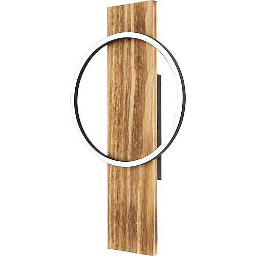 LED Wandleuchte Boyal in Natur-dunkel und Schwarz 12W 1700lm