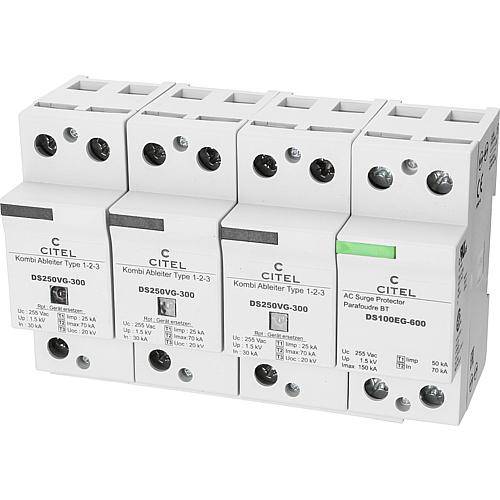 CITEL Mehrpoliger Kombi-Ableiter T1+T2+T3 4-polig (3+1), 8 TE, DS254VG-300/G