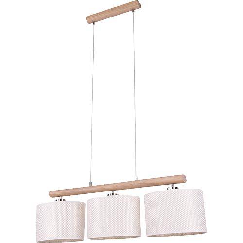 Textil-Pendelleuchte Mercedes 3flg. Eiche