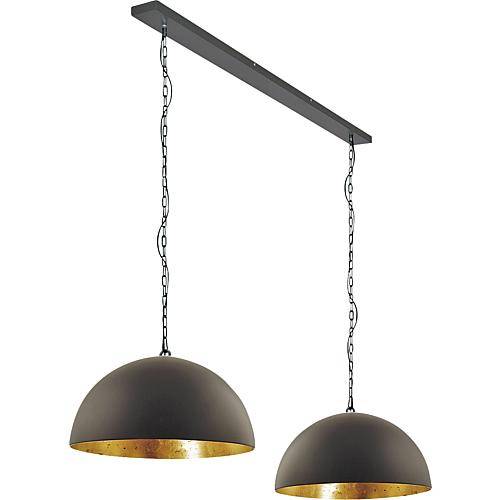 Pendelleuchte 'Gramineus' 2flg. schwarz/gold 2556ZW