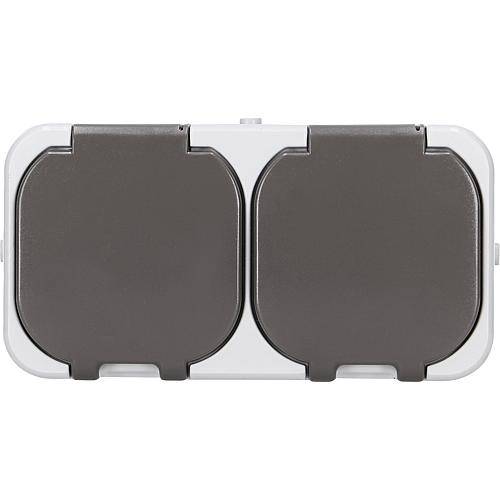 AQUA-TOP FR 2-fa.Steckdose grau 10225