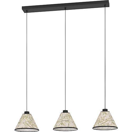 Textil-Pendelleuchte weiß mit Bambusbl„ttern 43943